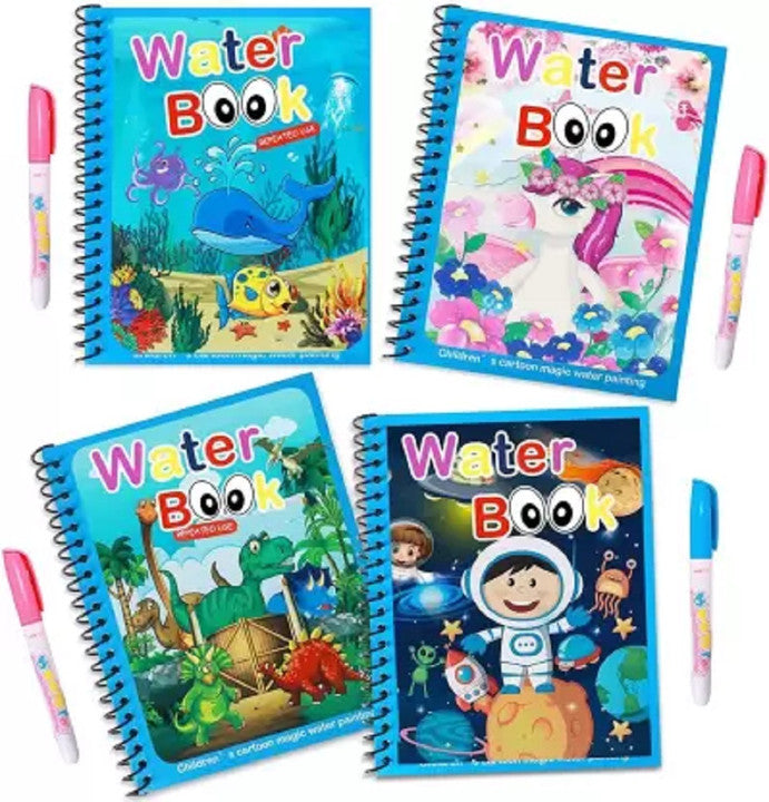 Reusable Magic Water Painting Book (Pack of 4)