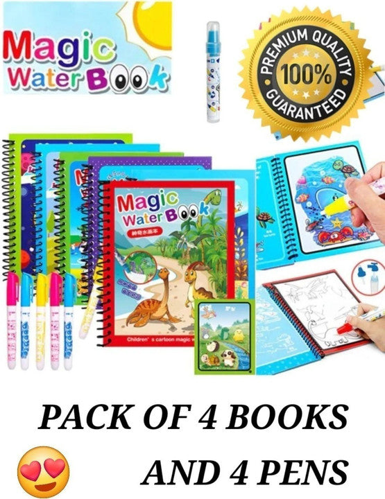 Reusable Magic Water Painting Book (Pack of 4)